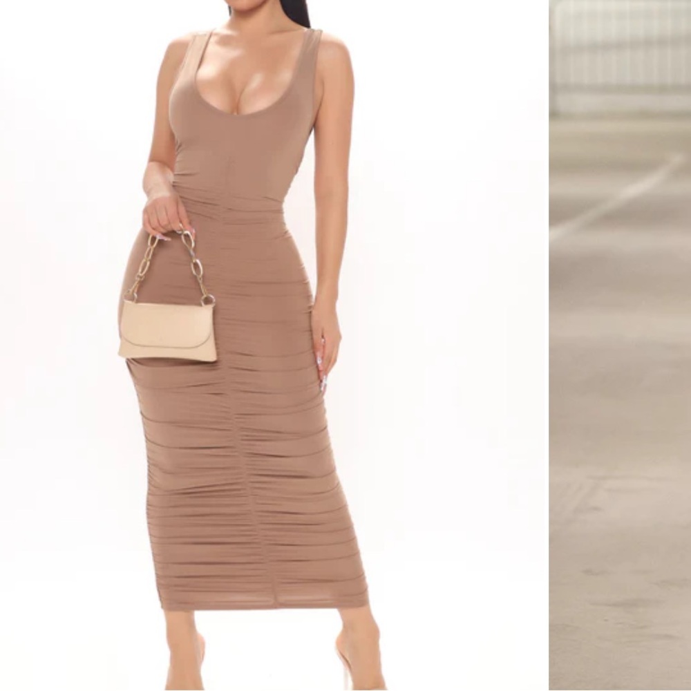 super soft ruched all over maxi dress